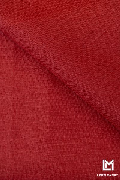 Тканина лляна костюмна 4с33 яскраво-червона 185г/м.кв. колір 1309 Racing Red 19-1763 TCX 100% льон obr491_1309 фото