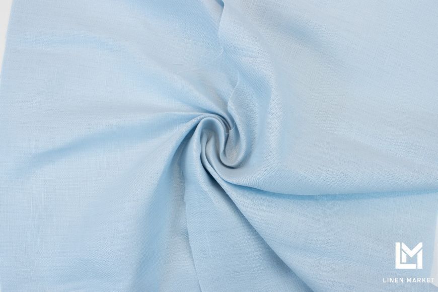Тканина лляна костюмна 4с33 ніжно-блакитна 185г/м.кв. колір 1347 Dream Blue 15-4005 TCX 100% льон obr491_1347 фото