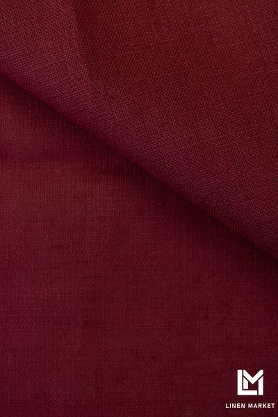 Тканина лляна сорочкова 00с6 багряний 135г/м.кв. колір 1368 Pomegranate 100% льон obr840_1368 фото