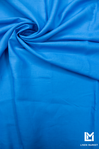 Тканина лляна синя колір 1370 Swedish Blue 18-4330 TPX 100% льон linen_1370 фото