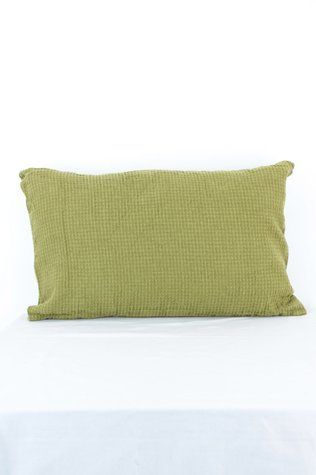 Наволочка декоративна лляна вафельна 40x60 зелений pillow_1-1271_40x60 фото