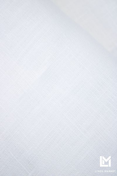 Тканина лляна сорочково-платтєва 05с212 біла 150г/м.кв. колір 101 Optic White 100% льон obr040_101 фото