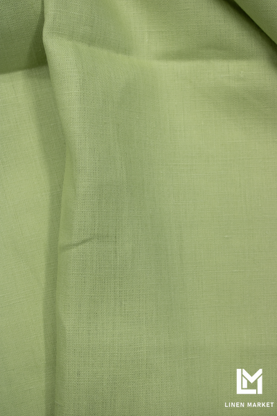 Тканина лляна сорочкова 00с6 жовто-зелена 135г/м.кв. колір 1667 Tarragon 15-0326 TCX 100% льон obr840_1667 фото