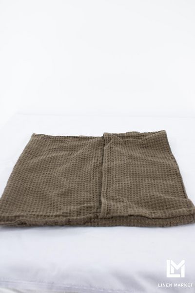 Наволочка декоративна лляна вафельна 40x40 коричневий pillow_1-551_40x40 фото