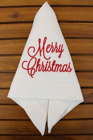 Серветка лляна біла Merry Christmas 49x49 napkin_mc_49x49 фото