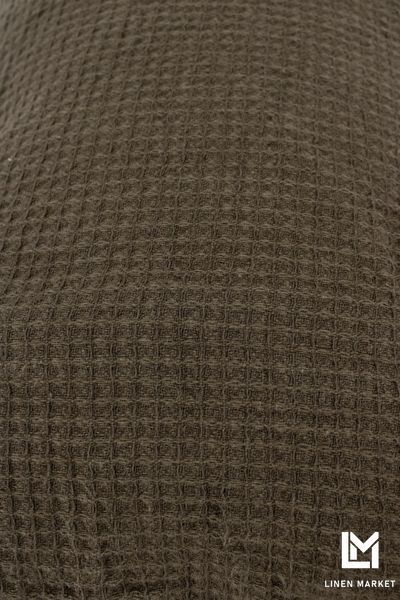 Наволочка декоративна лляна вафельна 50x50 коричневий pillow_1-551_50x50 фото