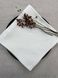 Серветка лляна жакардова Листочки білий 50x50 napkin_white_floral фото 1