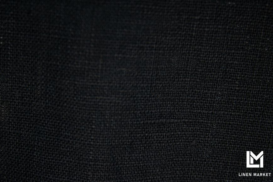 Тканина лляна марля 02с129 чорна 90г/м.кв. колір 147 Anthracite 19-4007 TCX 100% льон obr296_147 фото