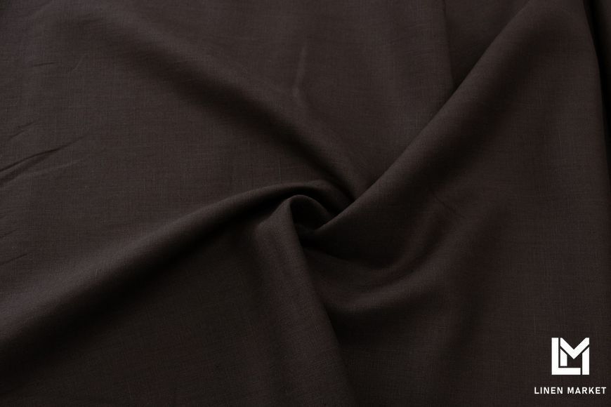 Тканина лляна марля 02с129 темний шоколад 90г/м.кв. колір 1547 Brown 100% льон obr296_1547 фото