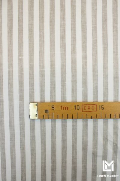 Тканина лляна 9с93 рис. 9 кол.330 бежева полоска 155см 180г/м.кв. 100% льон 9c93_9-330 фото