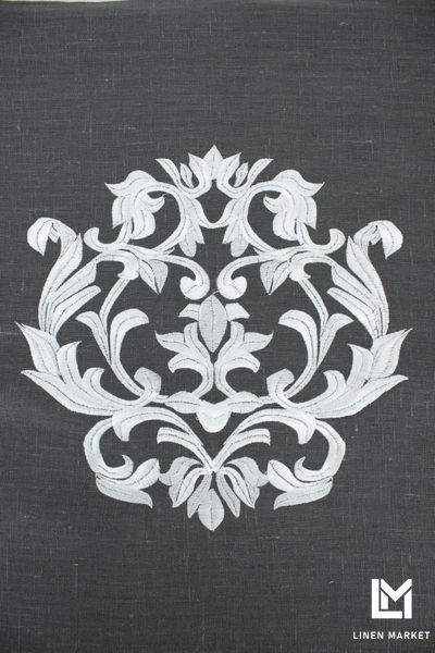 Лляна доріжка-ранер з вишивкою 300x62 сірий runner_gray_embroidery фото