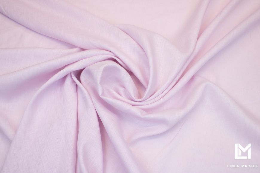 Тканина лляна сорочкова 2с64 світло-лілова 125г/м.кв. колір 160 Lilac Snow 13-3405 TCX 100% льон obr78_160 фото