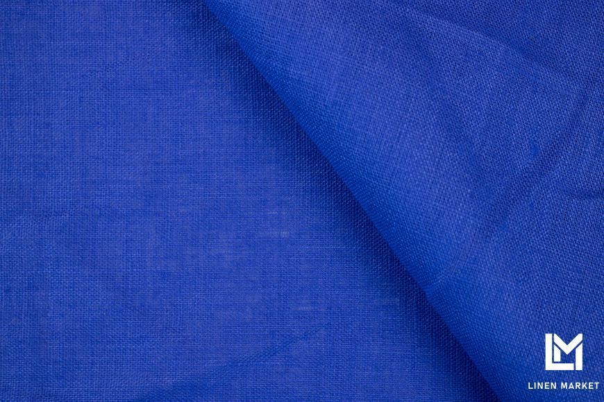 Тканина лляна костюмна 4с33 електрик 185г/м.кв. колір 1560 Dazzling Blue 18-3949 TCX 100% льон obr491_1560 фото