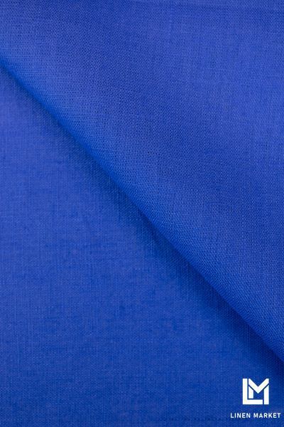 Тканина лляна костюмна 4с33 електрик 185г/м.кв. колір 1561 Dazzling Blue 18-3949 TCX 100% льон obr491_1561 фото