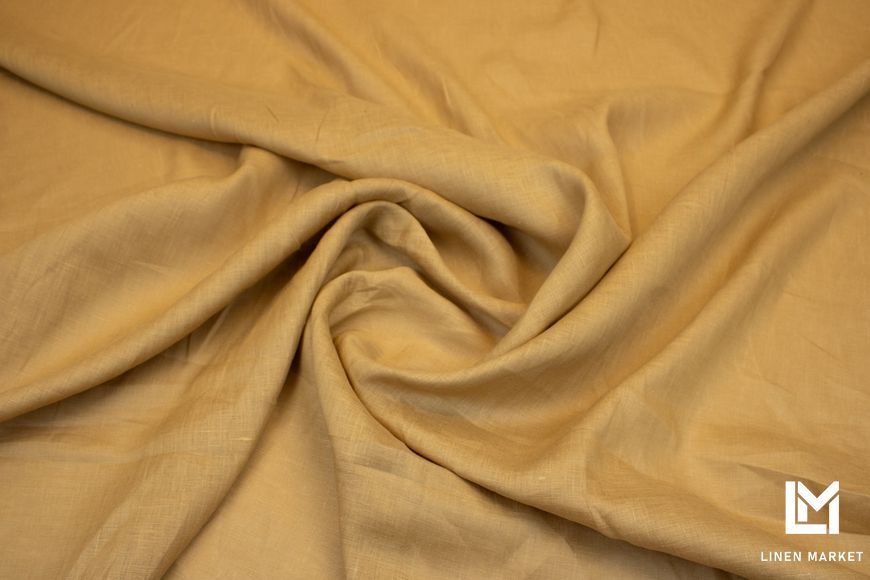 Тканина лляна костюмна 4с33 гірчиця 185г/м.кв. колір 353 Harvest Gold 16-0948 TCX 100% льон obr491_353 фото