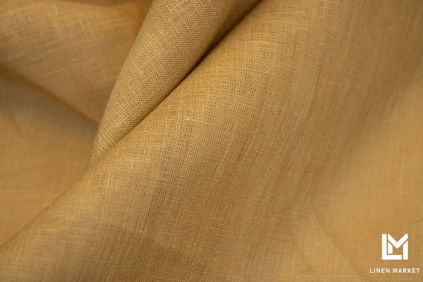 Тканина лляна костюмна 4с33 гірчиця 185г/м.кв. колір 353 Harvest Gold 16-0948 TCX 100% льон obr491_353 фото