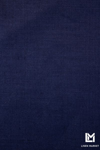 Тканина лляна костюмна 09с52 темно-синя 240г/м.кв. колір 1607 Eclipse 19-3810 TCX 100% льон obr1542_1607 фото