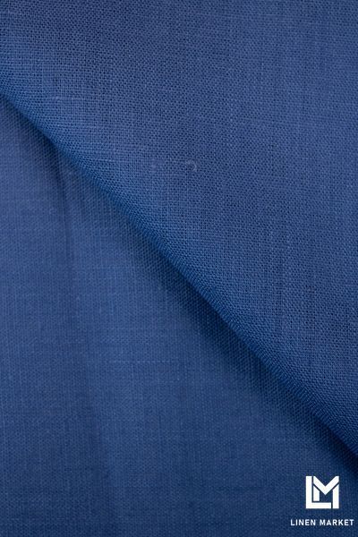 Тканина лляна марля 02с129 темно-синя 90г/м.кв. колір 369 Dark Blue 19-4035 TCX 100% льон obr296_369 фото