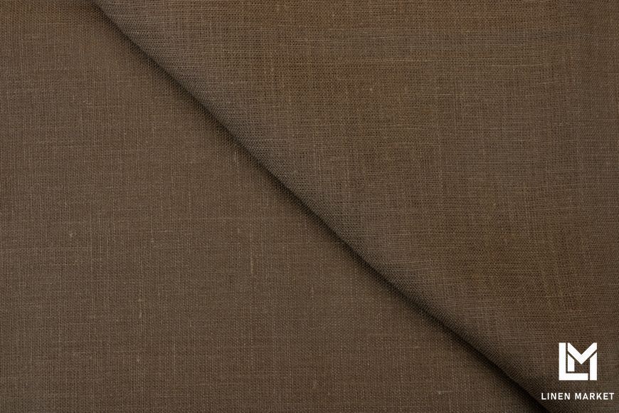 Тканина лляна коричнева колір 1763 100% льон linen_1763 фото
