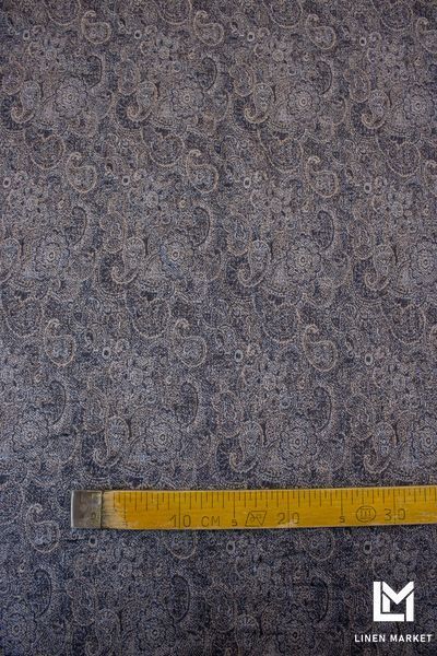 Тканина лляна жакардова 16с388 рис.201 кол.1 "турецький огірок" 150см 225г/м2 83% льон 17% бавовна 16c388-xy_201-1 фото