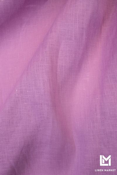 Тканина лляна сорочкова 2с64 рожево-лілова 125г/м.кв. колір 520 Pastel Lavander 14-3209 TCX 100% льон obr78_520 фото