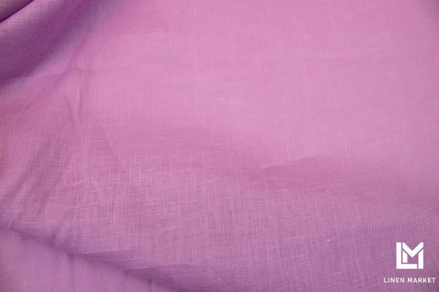 Тканина лляна сорочкова 2с64 рожево-лілова 125г/м.кв. колір 520 Pastel Lavander 14-3209 TCX 100% льон obr78_520 фото
