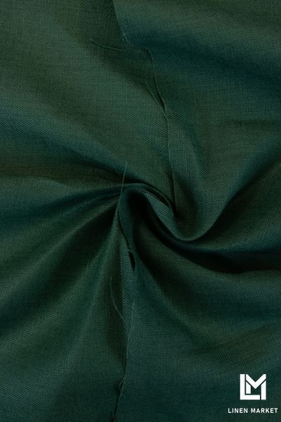 Тканина лляна костюмна 09с52 смарагдова 240г/м.кв. колір 534 Posy Green 18-5616 TCX 100% льон obr1542_534 фото
