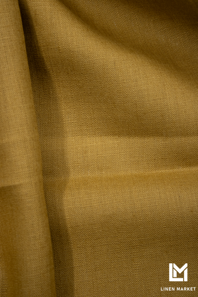 Тканина лляна марля 02с129 золотиста із коричневим 90г/м.кв. колір 354 Golden Brown 18-0940 TCX 100% льон obr296_354 фото