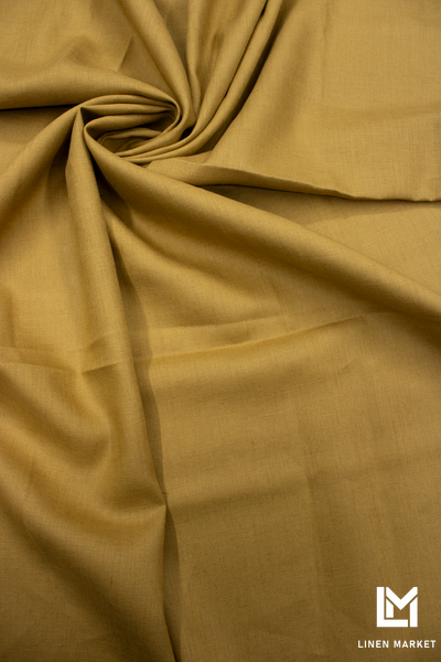 Тканина лляна марля 02с129 золотиста із коричневим 90г/м.кв. колір 354 Golden Brown 18-0940 TCX 100% льон obr296_354 фото