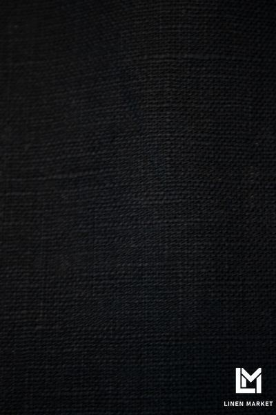 Тканина напівлляна чорна колір 147 Anthracite 19-4007 TCX 56% льон 44% віскоза lin_vis_147 фото