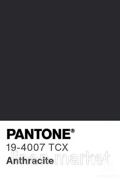 Тканина напівлляна чорна колір 147 Anthracite 19-4007 TCX 56% льон 44% віскоза lin_vis_147 фото