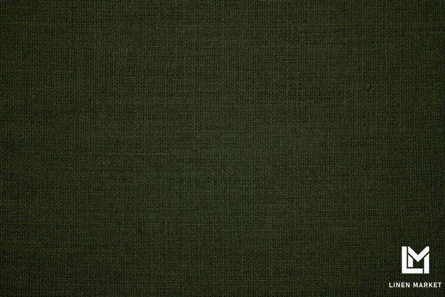 Тканина лляна сорочкова 00с6 темний хакі 135г/м.кв. колір 578 Rifle green 19-0419 TCX 100% льон obr840_578 фото