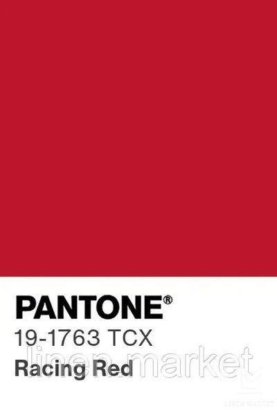 Тканина напівлляна червона колір 1309 Racing Red 19-1763 TCX 56% льон 44% віскоза lin_vis_1309 фото