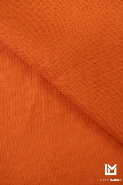 Тканина лляна костюмна 4с33 помаранчева 185г/м.кв. колір 392 Red Orange 17-1464 TCX 100% льон obr491_392 фото