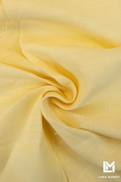 Тканина лляна блідо-жовта колір 764 Yellow 100% льон linen_764 фото