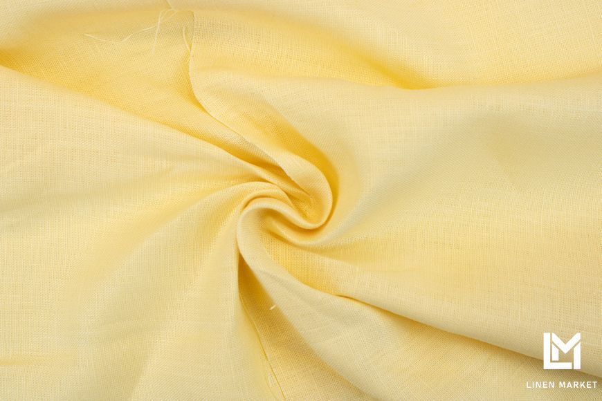 Тканина лляна блідо-жовта колір 764 Yellow 100% льон linen_764 фото