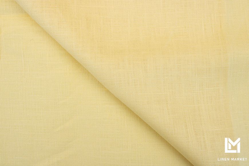 Тканина лляна блідо-жовта колір 764 Yellow 100% льон linen_764 фото