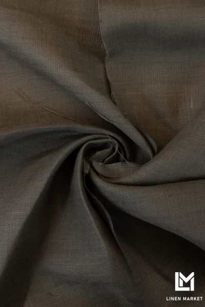Тканина лляна костюмна 4с33 пастельно-коричнева 185г/м.кв. колір 821 Dirty Brown 100% льон obr491_821 фото