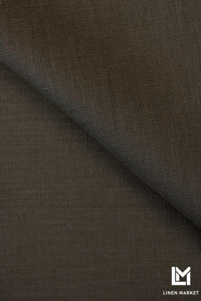 Тканина лляна костюмна 4с33 пастельно-коричнева 185г/м.кв. колір 821 Dirty Brown 100% льон obr491_821 фото