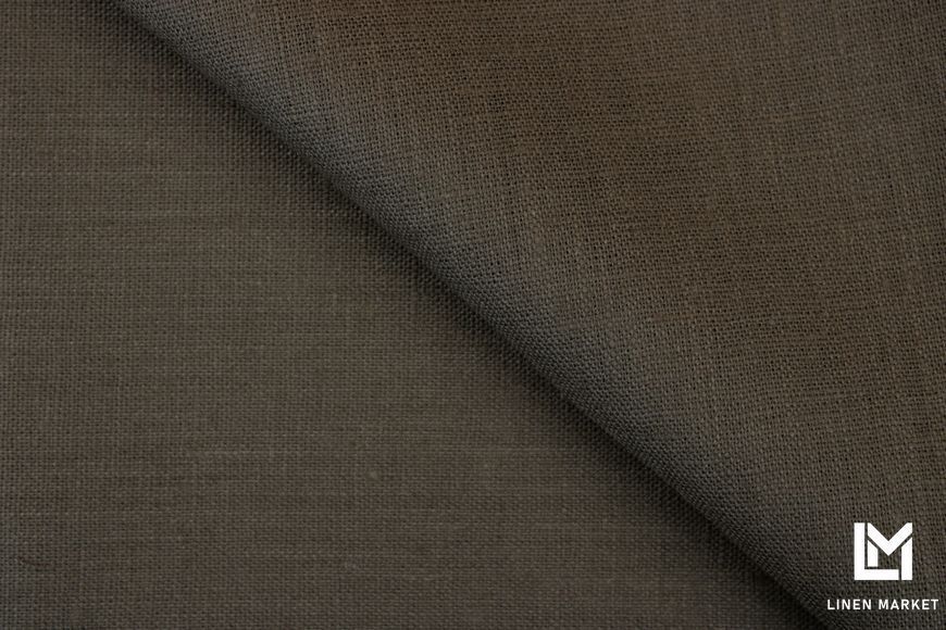Тканина лляна костюмна 4с33 пастельно-коричнева 185г/м.кв. колір 821 Dirty Brown 100% льон obr491_821 фото