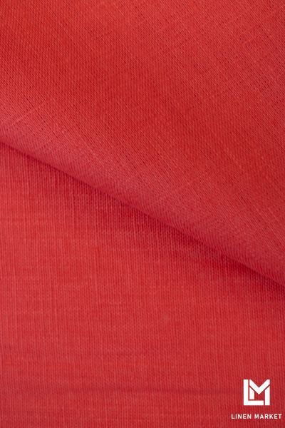 Тканина лляна помаранчево-червона колір 1284 Bittersweet 17-1663 TCX 100% льон linen_1284 фото