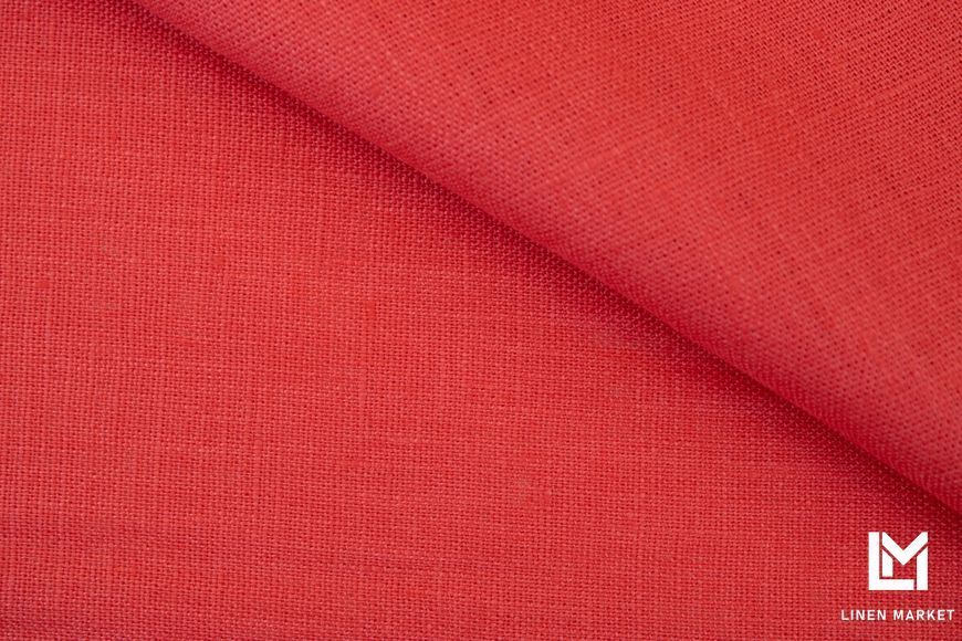 Тканина лляна помаранчево-червона колір 1284 Bittersweet 17-1663 TCX 100% льон linen_1284 фото