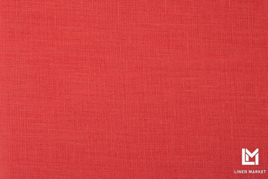 Тканина лляна помаранчево-червона колір 1284 Bittersweet 17-1663 TCX 100% льон linen_1284 фото