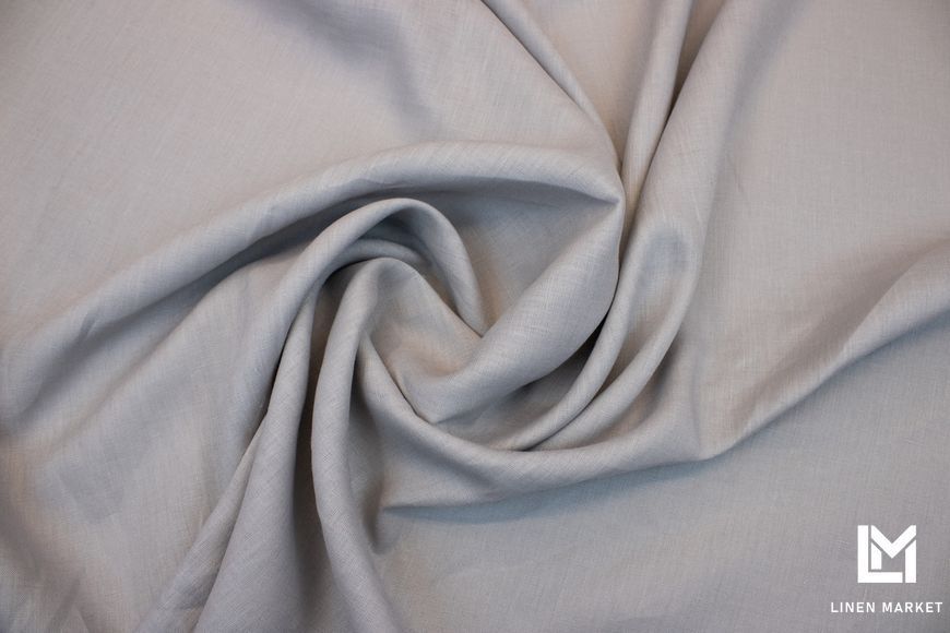 Тканина лляна світло-сіра колір 1292 Gull 17-3802 TCX 100% льон linen_1292 фото